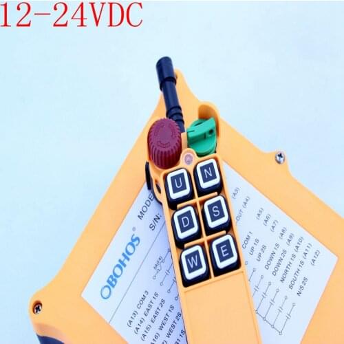 12-24VDC 6 channel 2 Speed 1 Transmitter Hoist Crane Truck Radio Remote Control System Controller