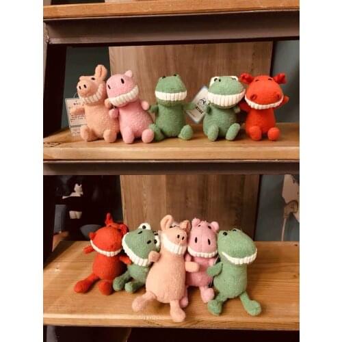 15cm new Cute Stylish soft Creative cartoon Babble animals funny face baby bed pendant Boutique bag ornaments Keychain gift