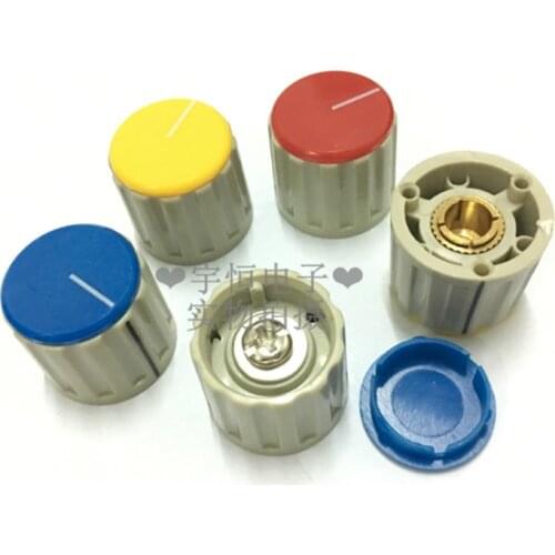 2 Pieces Bakelite Lock Screw Knob Diameter 21MM Height 19.5MM Switch Encoder Knob Cap Inner Hole 6.4MM