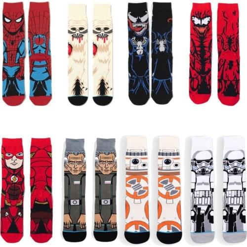 2021 Marvel Anime Spiderman Print Socks My Hero Academia Womens Mans Knee-High Cosplay Calf Sock Marvel Adult Casual Socks