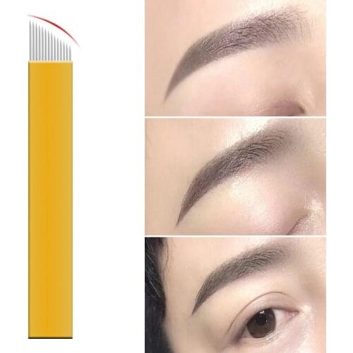 50pcs 0.18mm 12 pin microblading blades tattoo needles u shape Permanent Makeup tattoo accessory supply
