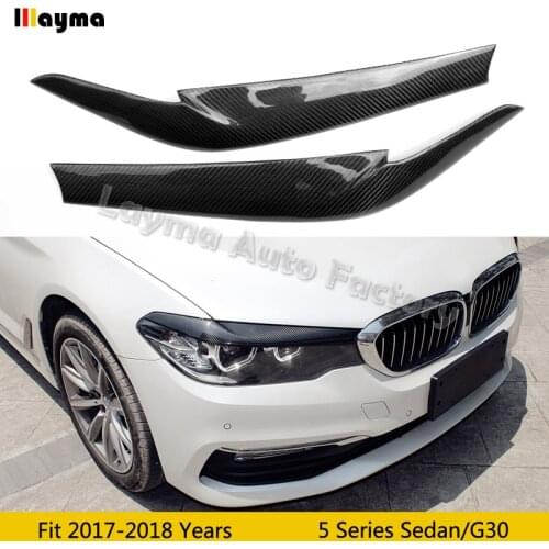 Carbon Fiber Car Eyebrows For BMW 5 Series 525i 4Door Sedan G30 2017-in year car lamp eyelid front eyebrow