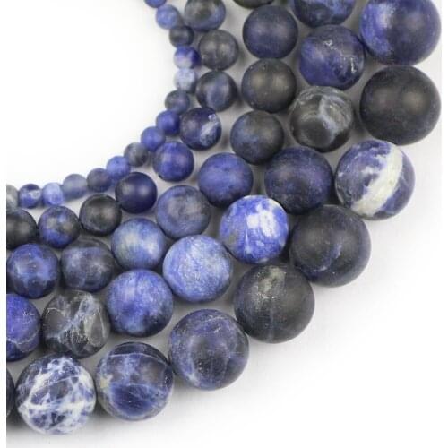 YHBZRET Blue Stripe Natural Stone Matte Round Loose Beads For Jewelry Making Diy Bracelet Necklace accessories 4/6/8/10/12 mm