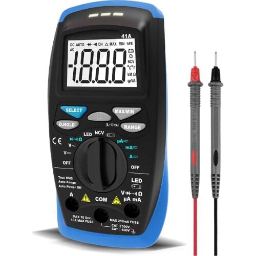 HOLDPEAK HP-41A DC/AC Voltage Tester Meter, Digital Multimeter Tester , 2000 Counts,Max/Min for Measuring DC/AC Current