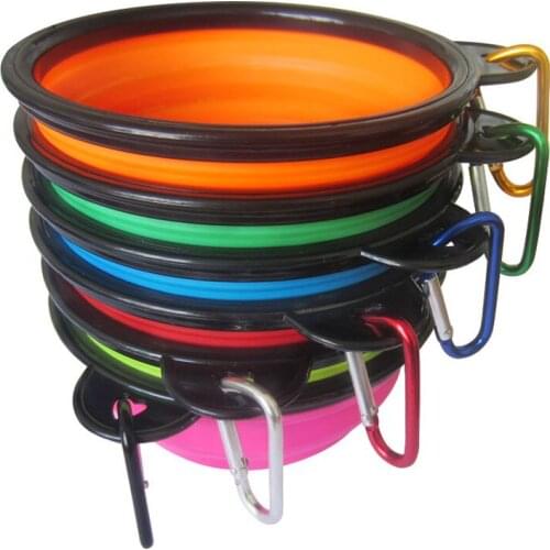 DAINCHOUL Mini Black Edge Silicone Colorful Pets Bowls For Small Dogs And Cats Portable Pets Feeding Bowl Pet Supplies
