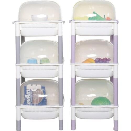 Pressure-resistant solid bedside shelf household dustproof isolation kitchen organizer multi-layer storage etagere plastic