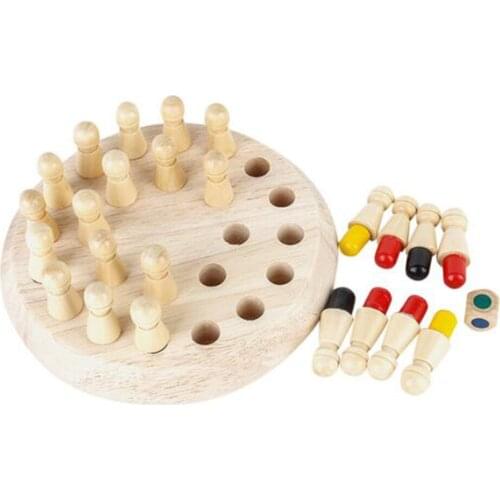 Kids party game Wooden Memory Stick Chess Game Kids Fun Block Board Game Educational Color Cognitive Ability Family Toys for kid