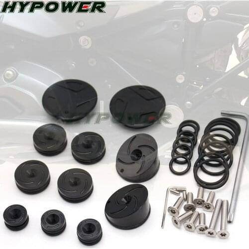 For BMW R1200GS/Adventure R1200RT 2014-2018 2017 2016 2015 Frame Hole Decoration Plugs Cover Caps Set Frame End Caps