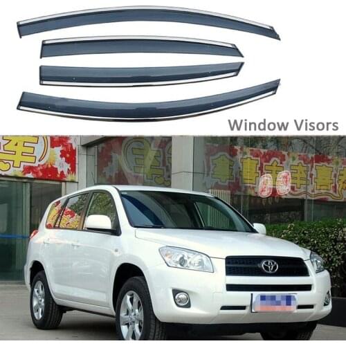 For Toyota RAV4 2009-2012 Window Visor Awnings Shelters Vent Shades Sun Rain Deflector Guard Auto Accessories 4PCS/SET 2010 2011