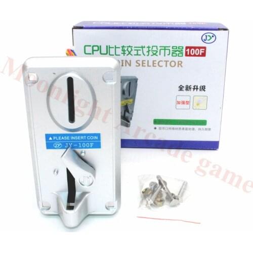 JY100F electronic coin acceptor CPU comparison coin selector multiple mechanism Arcade Plastic panel coin acceptor
