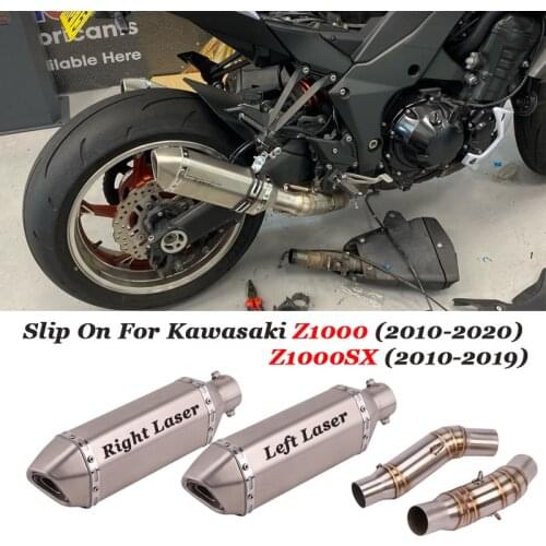 Slip On For Kawasaki Z1000 2010-2020 Z1000SX 10-19 Full System Motorcycle Carbon Exhaust Escape Mid Link Pipe Muffler DB Killer