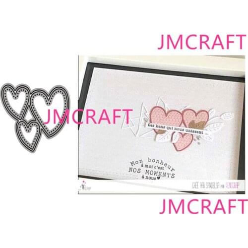 JMCRAFT Three Love Heart-Shaped Decorations Metal Cutting Die For Scrapbooking Practice Hands-on DIY Album Card Handmade Tool