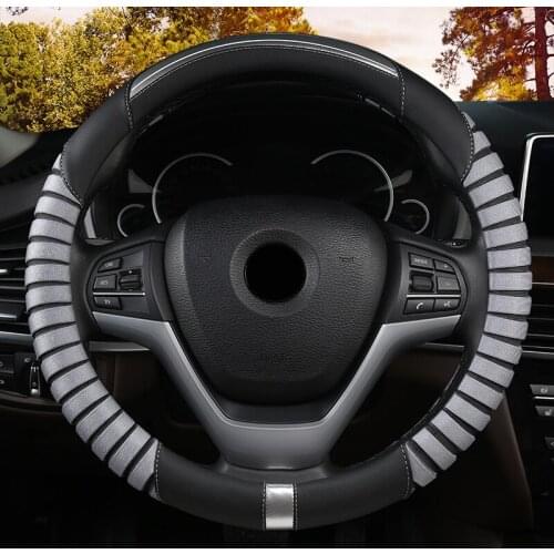 ZHOUSHENGLEE Microfiber Leather Car Steering Wheel Cover For Fiat All Models palio viaggio Ottimo 500 Bravo Freemont car