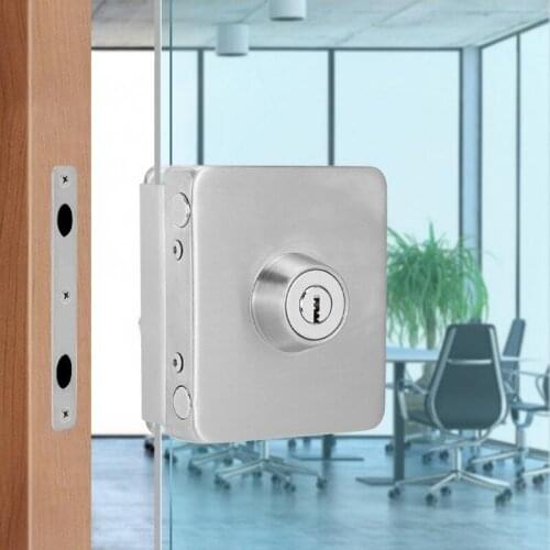 YG-1010 Square Single Glass Door Lock Brushed Stainless Steel Office Security Frameless Toughened Glass Door Lock Punch Free