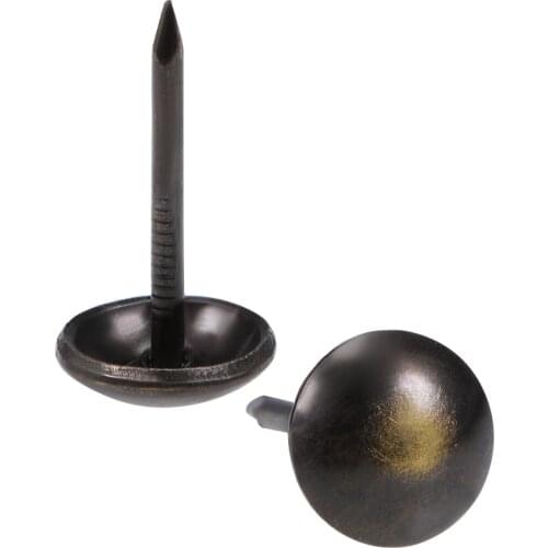 Uxcell Upholstery Nails Tacks 9.5mm Head Dia 17mm Length Antique Round Thumb Push Pins 130 Pcs