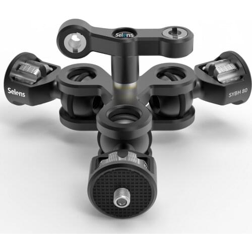 Camera Multi-Function Three Ball Head Hot Shoe Magic Arm Mount Adapter w/ 1/4'' Screw for Sony Canon Nikon DSLR Cameras Ballhead