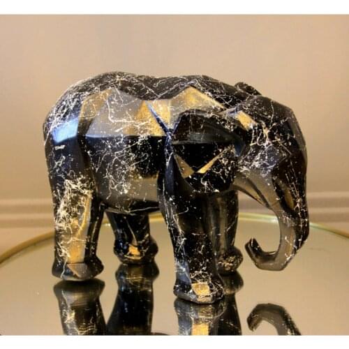 Elephant Marble Figure Home Decoration Accessories Resin Model Statues Colorful Creative Living Room Decor Art Office Desk Decor