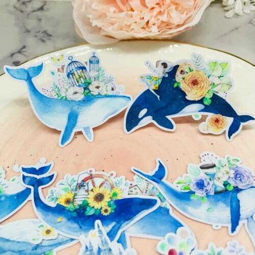 20Pcs Blue whale Stickers for Luggage Laptop Skateboard Bicycle Motorcycle Styling Decals Fashion Cool Sticker