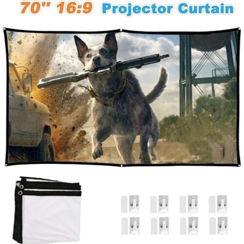60 70 80 100 120 150 inch Portable HD Projector Screen 16:9 Projection Screen Foldable Thick Durable for Outdoor Home Theater