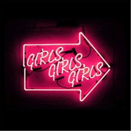 Pink GIRLS Custom Handmade Real Glass Tube Beer Bar KTV Store Shop Party Advertise Home Decoration Display Neon Sign 17"X14"