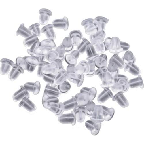 Silicone Earring Backs Earring Backings Soft Clear Ear Safety Back Pads Backstops for Earring Studs Hoops Diameter 4mm