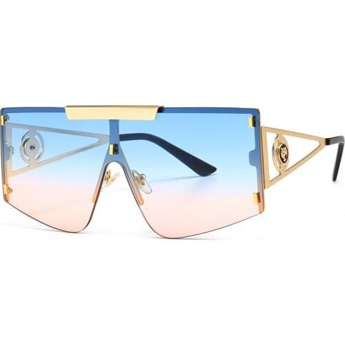 Vintage Fashion Luxury Brand Designer Square Sunglasses Men Women Retro Travel Driving Oversized Sun Glasses Metal Shades UV400