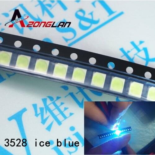 3528 SMD LED lamp beads 1210 bright water blue water-blue (ice blue) 3528 Water-Blue (Ice blue) light LED light-emitting 1000PCS
