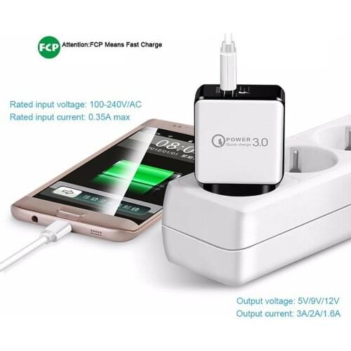USB Charger Adapter Quick Charge 3.0 USB 5V 3A Phone Wall Home Travel Fast Charging Adapter for Smart Phone iPhone EU/US Plug