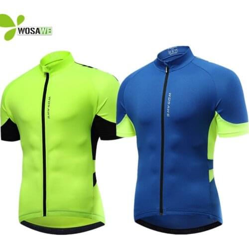 WOSAWE Summer Short Sleeve Cycling Jersey Quick Dry Bike Top Shirts Bicycle Riding Wear Road Breathable MTB Bike Jersey M-3XL