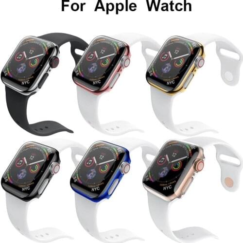 PC Screen Protective Case For Apple Watch band 40mm 44mm iwatch series 4 smart watch Accessories Plating Screen protector Case