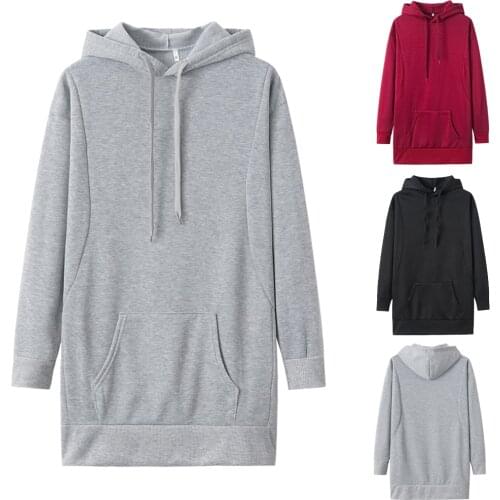 Women Hoodies Casual Solid Loose Drawstring Hooded Sweatshirt Long Sleeve Autumn Winter Female Pullover Streetwear