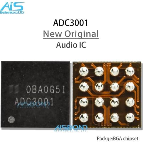 2Pcs/Lot ADC3001 Audio code ic TLV320ADC3001IYZHR Ring ic Cellphone sound DSBGA 16 pins chip