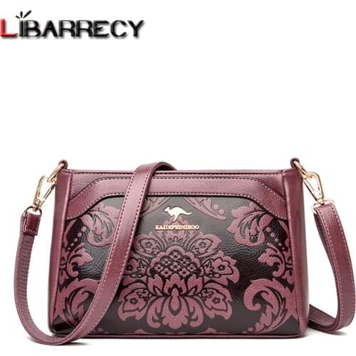 2021 New Flower Pattern Designer Ladies Shoulder Bag Letter Design Womens Bags High Quality PU Leather Women Messenger Bags Sac