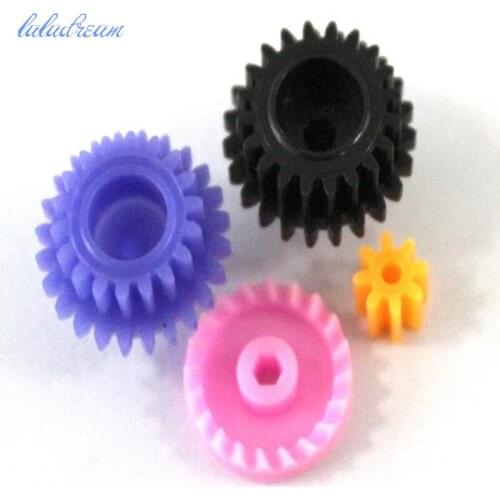 5pcs/lot Plastic Reduction Gear Diy Colorful Gear Set Small Gear Bag Four-wheel Drive Car Transmission Gears