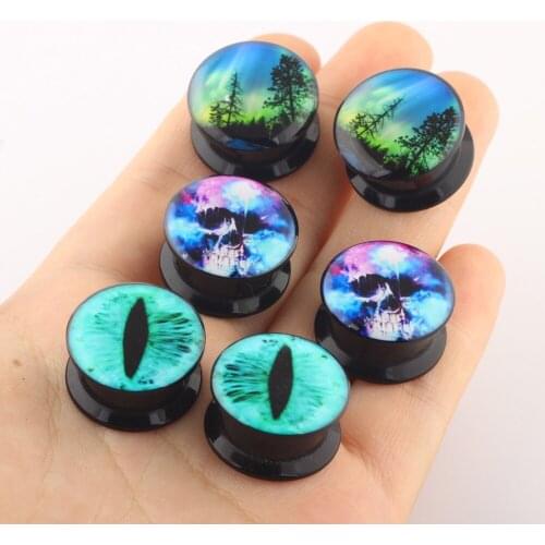 3 Pairs Plugs And Tunnels Mix 3 Style Acrylic Ear Gauges Plugs Exapnder Earrings Stretcher Piercing Ear 00g Guages For Ear kIT