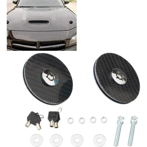Car Universal Engine Hood Cover Lock Key Pin Kit Quick Latch Release Aluminum alloy Engine Bonnets Carbon Fiber Style Latch