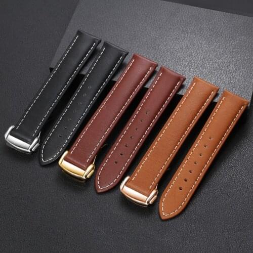 Substitute Omega Seamaster 300/150 Speedmaster Genuine Leather Watchband 19 20 22mm Mens Wristband Black Brown