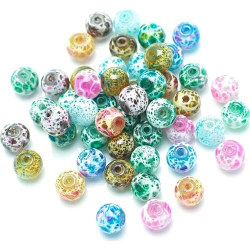 30 Piece Imitation Ceramic Glass Loose Spacer Beads Handmade Jewelry Making DIY Bracelet Necklace Decor Wholesale 8mm