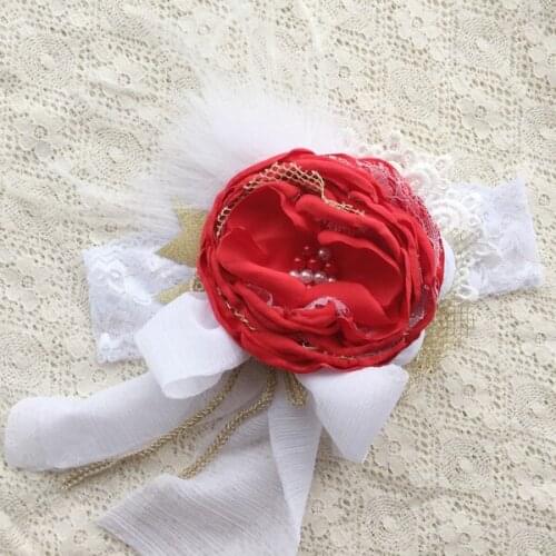 Free Shipping Christmas Flower Girl Headband Kids Hair Accessories