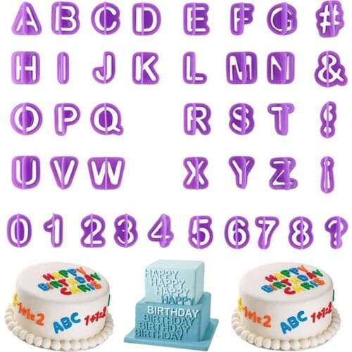 40 Pcs A-Z 0-9 Mold Set for Cookies Making Decorating Fondant Cake Tool Baking Biscuit Tray Chocolate Hard Candies J2Y