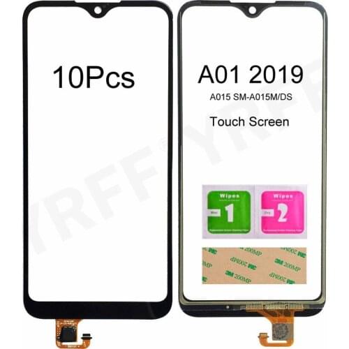 10Pcs A01 Screen For Samsung Galaxy A01 2019 A015 SM-A015M/DS Touch Screen Digitizer Sensor Front Glass Panel Assembly Parts