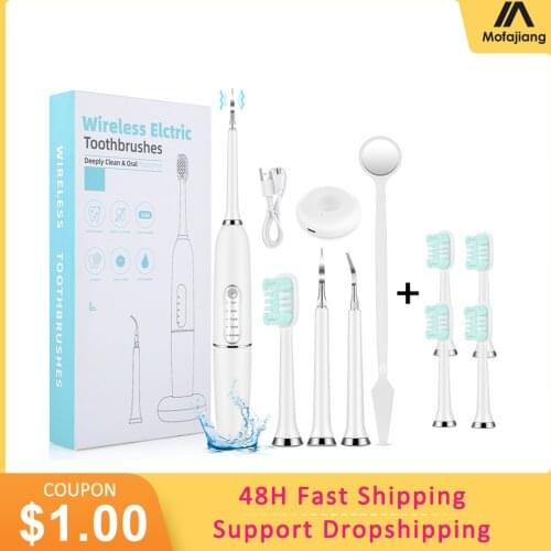 Electric Dental Calculus Remover Toothbrush Tartar Stains Remover Oral Hygiene Irrigator Dental Teeth Whitening1 Cleaning Kit