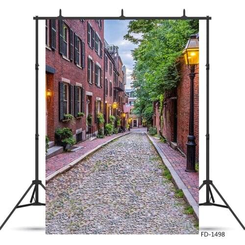 Old Town Street Photography Backgrounds for Photo Studio Vinyl Cloth Portrait Photo Backdrops for Kids Baby Photobooth Photocall