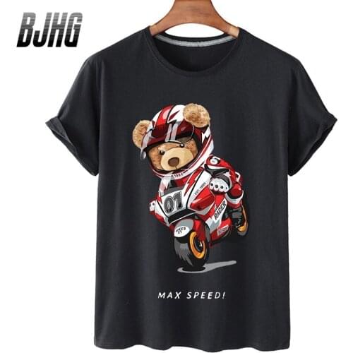 100% Pure Cotton Love Riding Motorcycle Motorcycle Short Sleeve T-shirt Women Half-sleeved Loose Oversized T-shirt Mens Shirt