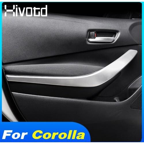 Hivotd Front Inner Door Armrest Cover Trim Interior Decoration Accessories Garnish Parts For Toyota Corolla Sedan 2019 2020 2021