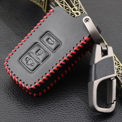 3 Button Leather Key Fob Shell Cover Case For Toyota Camry Corolla Avalon Rav4 Land Cruiser Car Remote Key Holder Protector