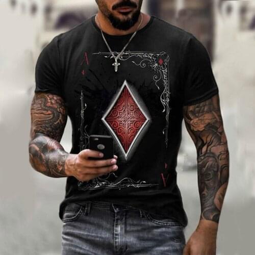 Cool mens Poker Fun 3D T-shirt, Fashionable Casual Street clothes, sports, Breathable And Quick drying, New In 2021