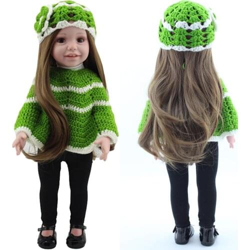 18 Inch American baby Doll full vinyl bebe reborn princess girl doll toys for children gift