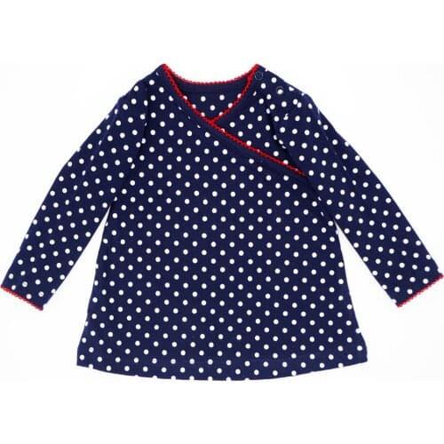 Hot Sale 62-74 Height Newborn Boys Girls T-Shirt Polka Dots Baby Boy Girl T Shirt Childrens Tees Kids Jacket Clothing YZ087