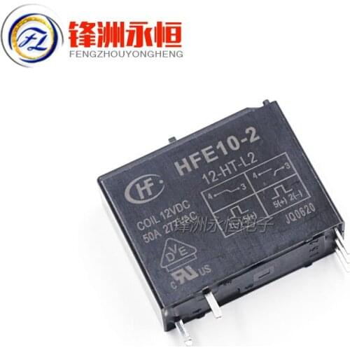 Magnetic latching relay HFE10-2-12-HT-L2 double coil with a manual switch normally open 50A